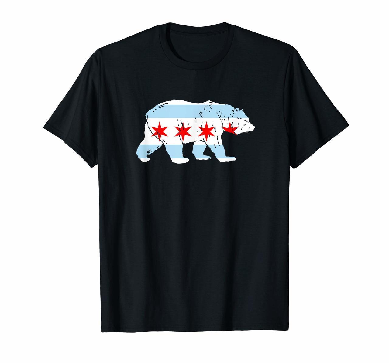 Chicago Flag Bear Lover Classic Vintage CITY Bear T Shirt Hoodies