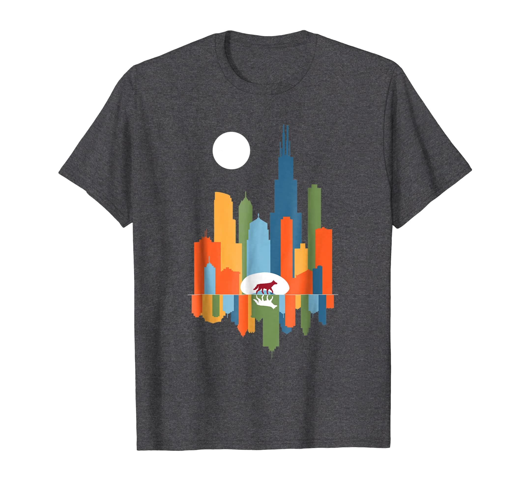 Chicago Illinois Skyline Color Modern Souvenir Gift T-Shirt link Hoodies