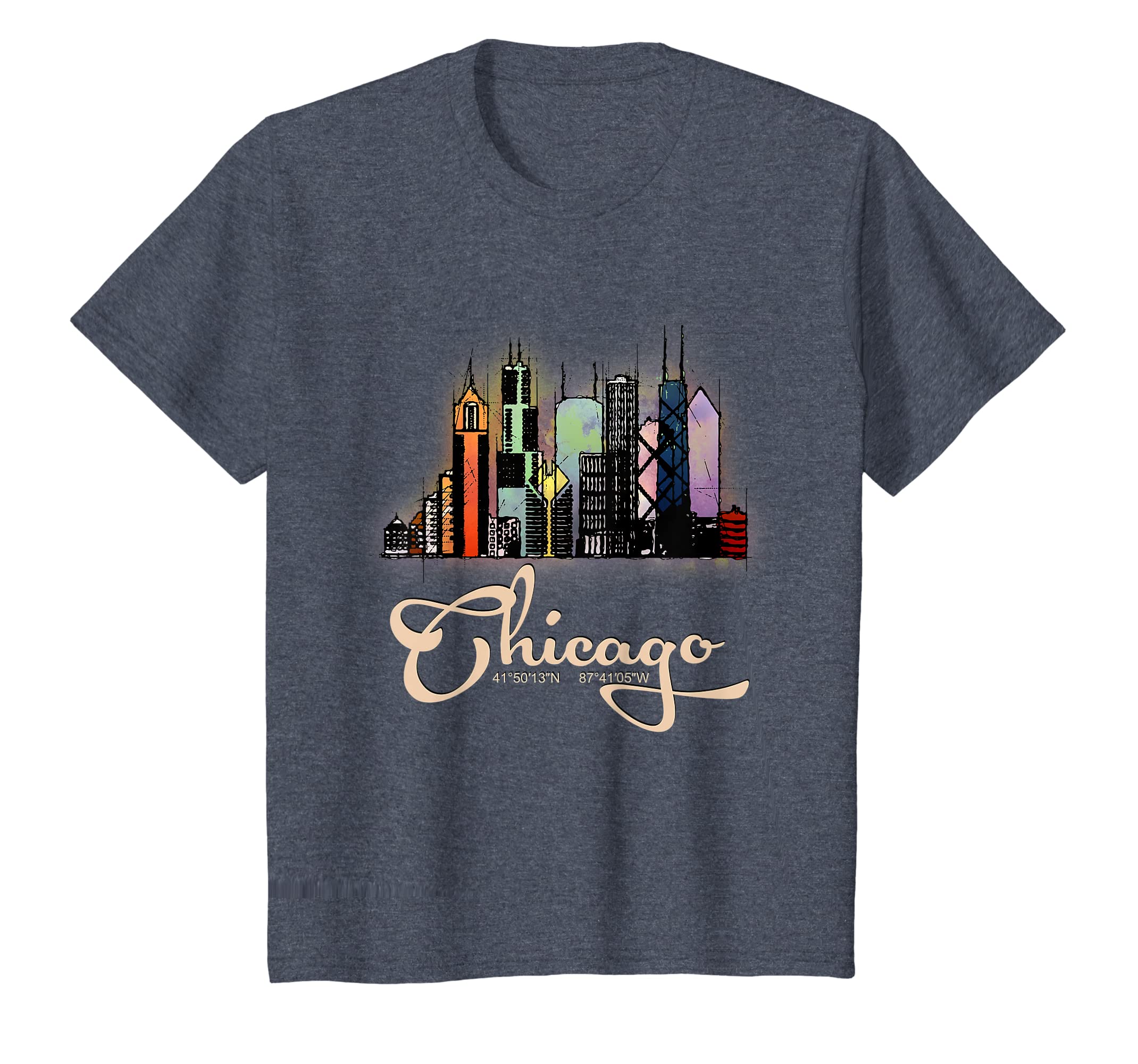 Chicago Illinois Slyline Colorful T-Shirt Hoodies