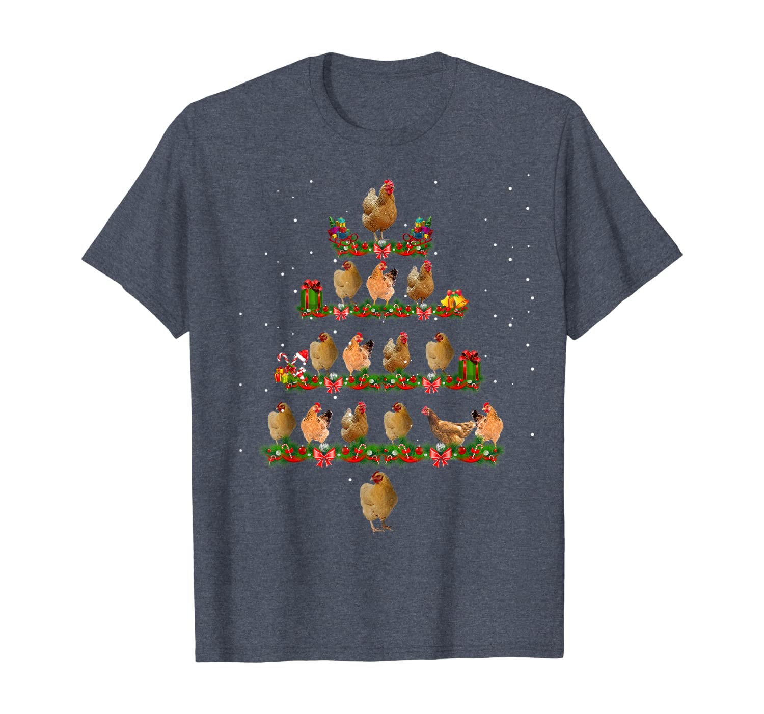 Chicken Christmas Tree Lights Funny Chicken Xmas Gift T-Shirt Hoodies