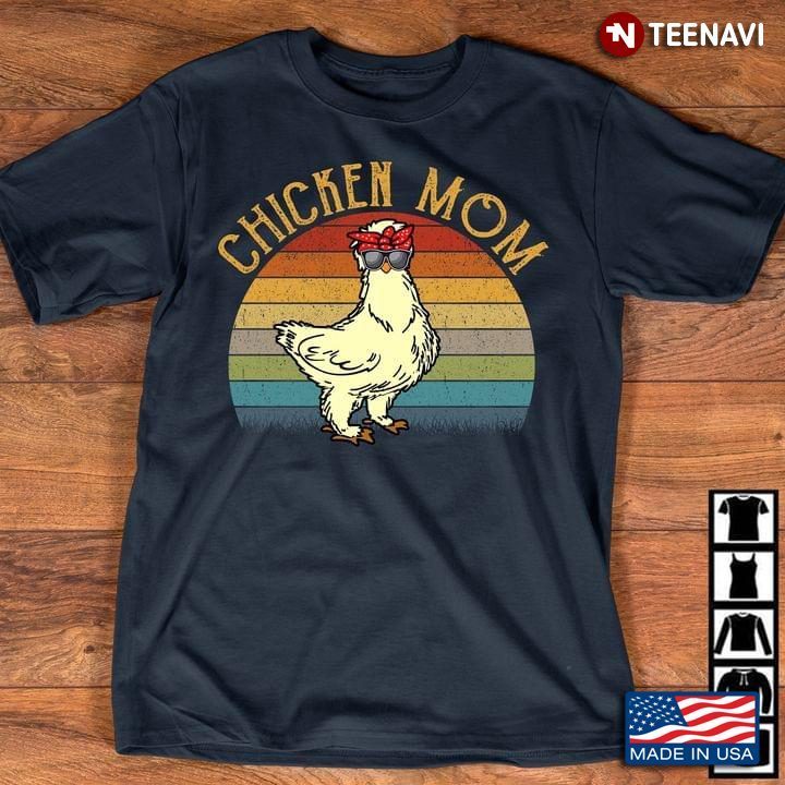 Chicken Mom Chicken With Red Bandana And Glasses VintageShirt