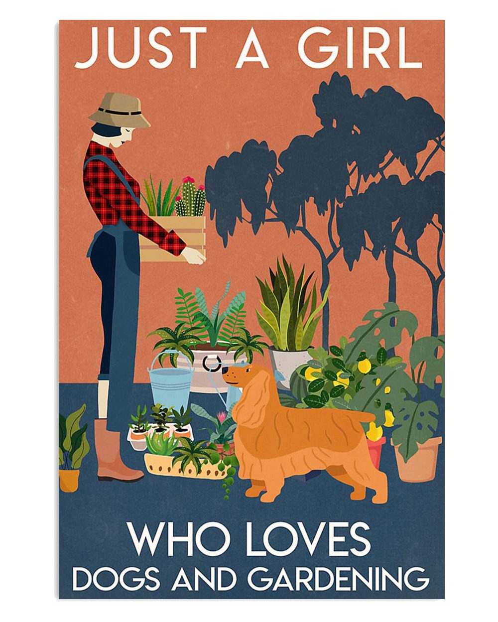 Cocker Spaniel Dog Girl Loves Gardening And Dogs Cocker Spaniel Puppies Lover Poster