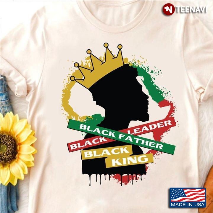 Colourful Black Man Crown Shirt, Black Father Black Leader Black KingShirt