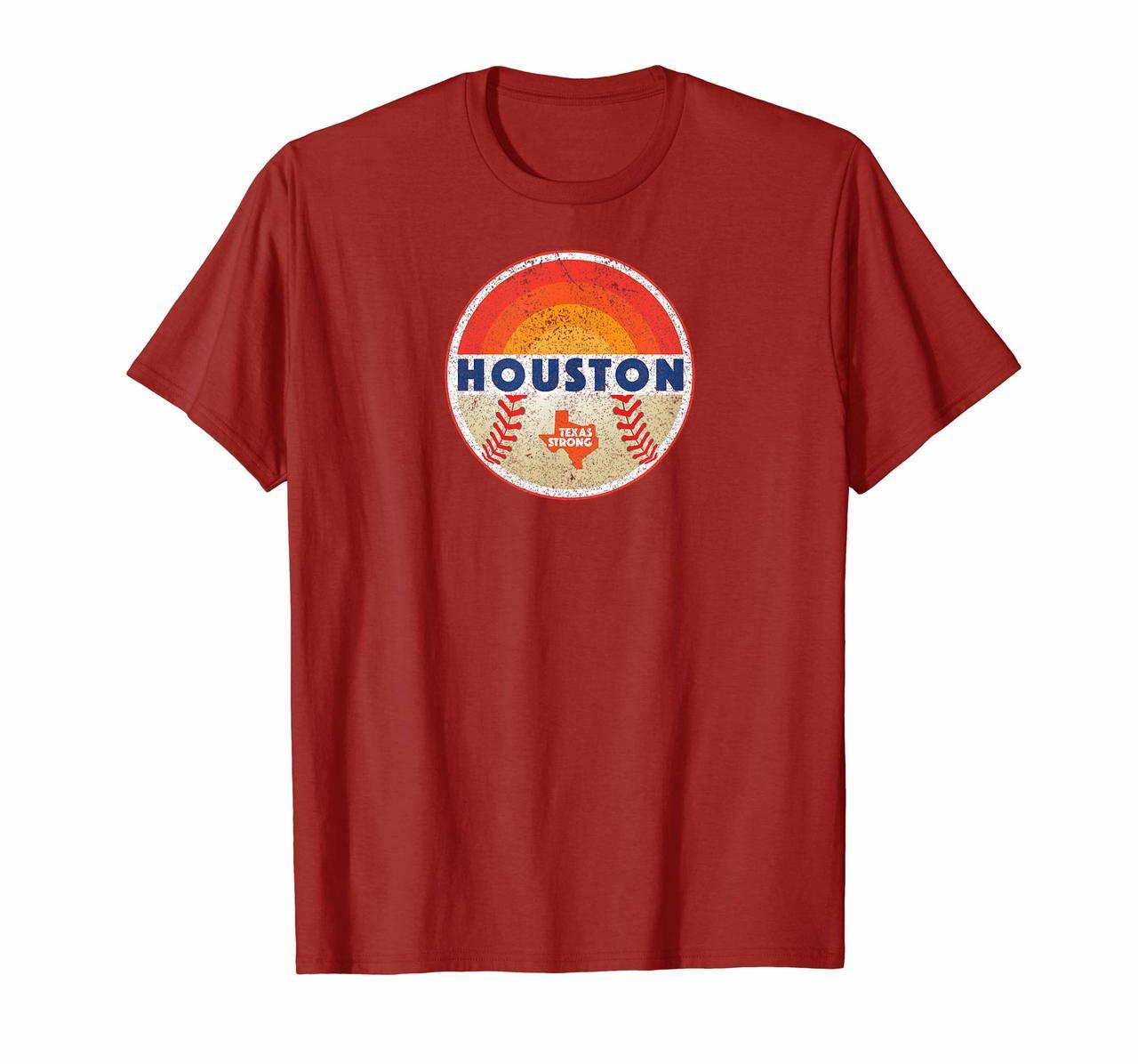 Cool Houston Texas Strong Baseball Vintage Graphic T-Shirt Hoodies