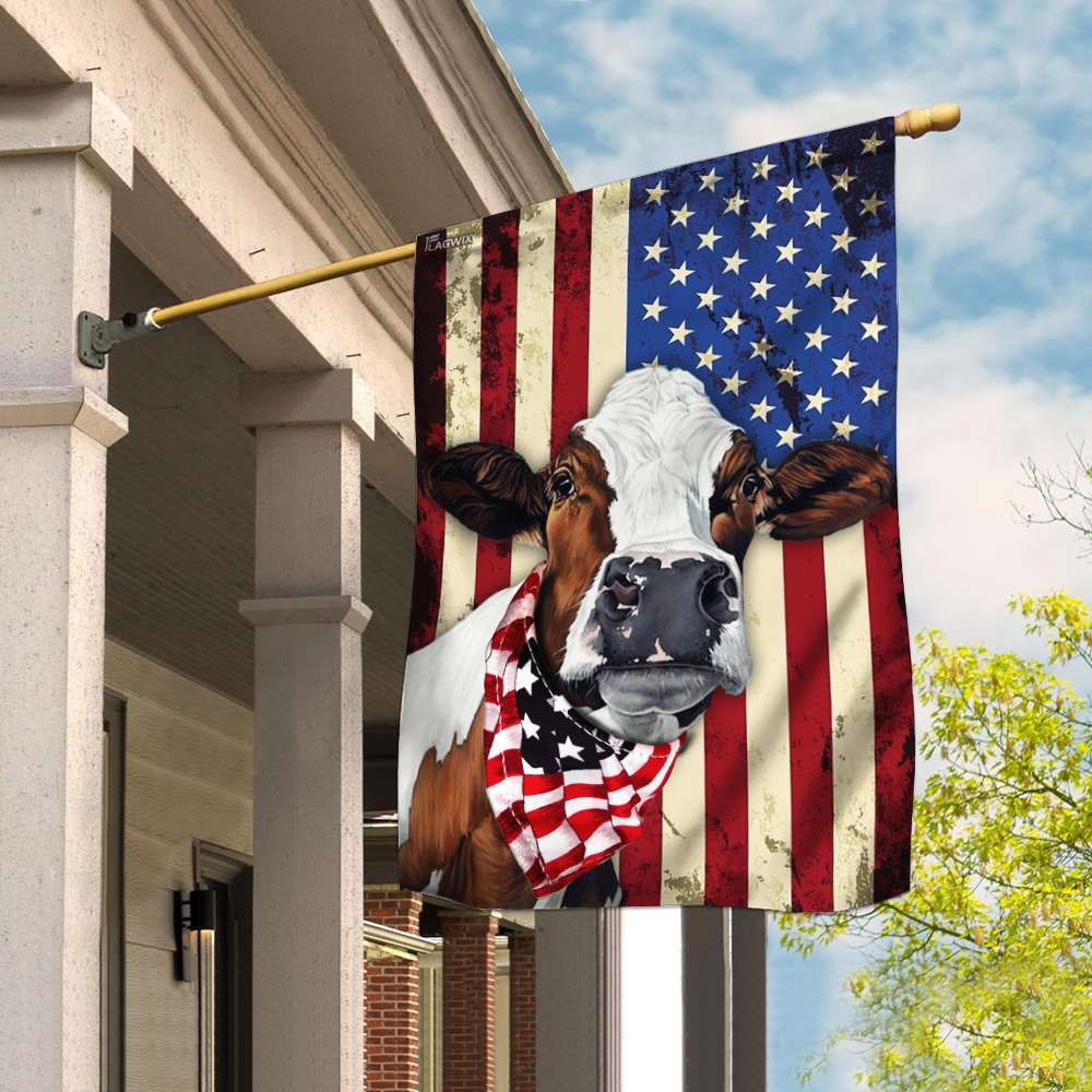 Cow Cattle Happy 4th Of July. American US Flag THB2206F
