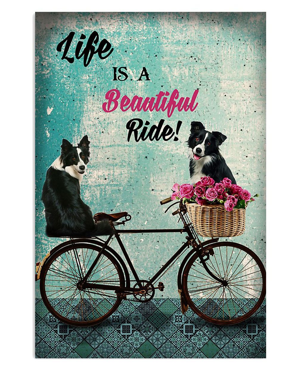Cute Border Collie Dog Beautiful Ride Gift For Merle Collie Lover Poster