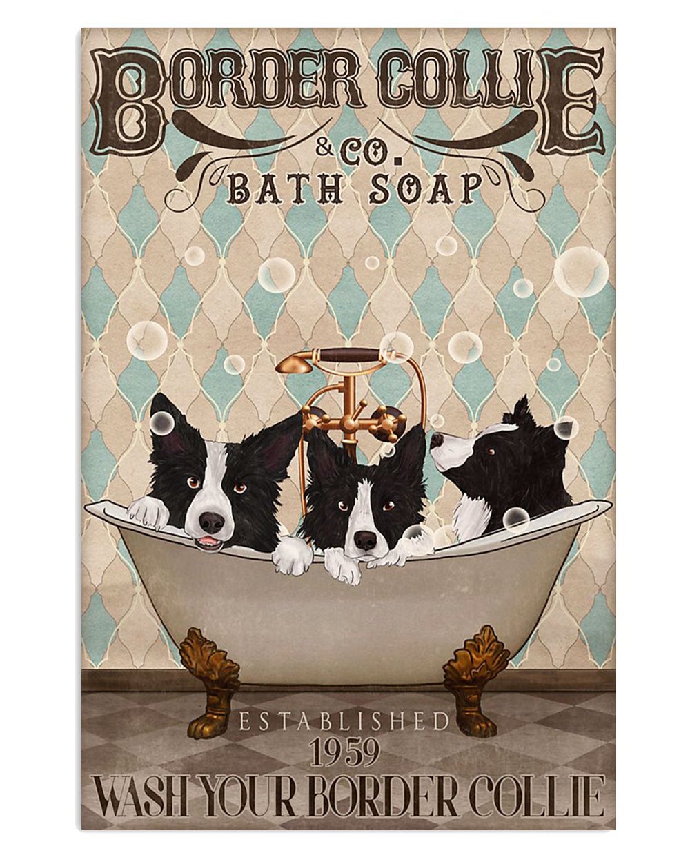 Cute Border Collie Dog Collie Bath Soap Gift For Merle Collie Lover Poster