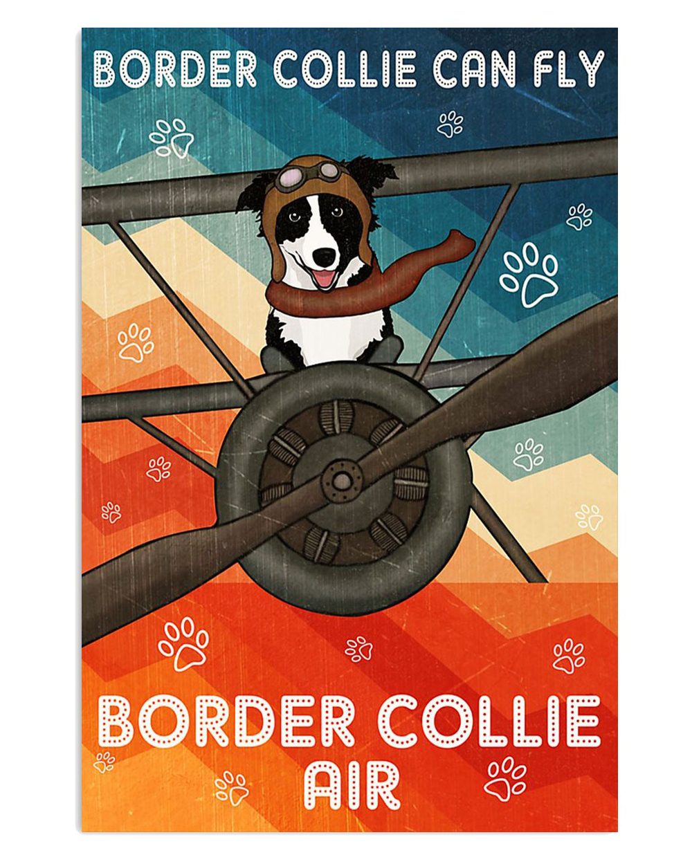 Cute Border Collie Dog Collie Can Fly Gift For Merle Collie Lover Poster