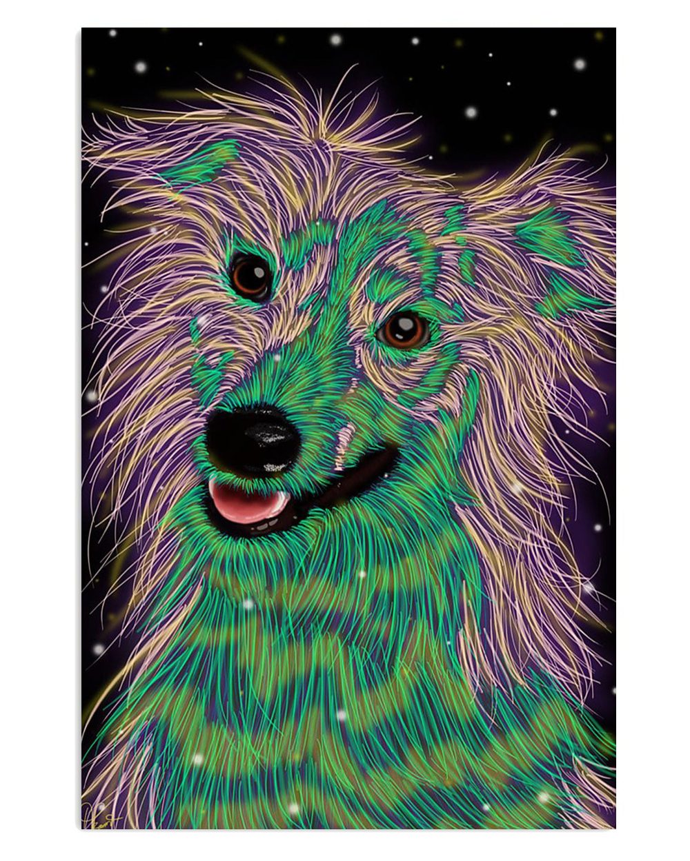 Cute Border Collie Dog Collie Color Painting Gift For Merle Collie Lover Poster