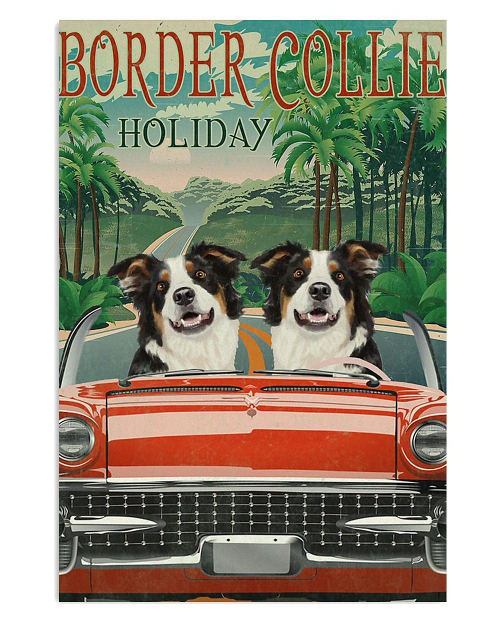 Cute Border Collie Dog Holiday Gift For Merle Collie Lover Poster