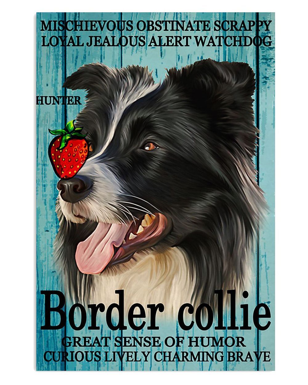 Cute Border Collie Dog Mischievous Collie Gift For Merle Collie Lover Poster
