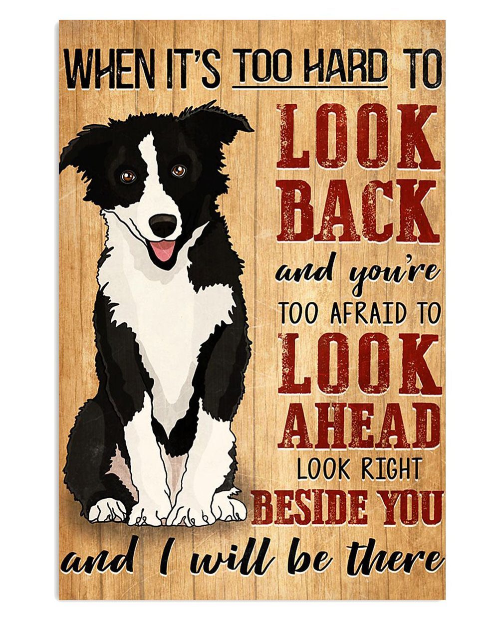Cute Border Collie Dog Right Beside You Gift For Merle Collie Lover Poster