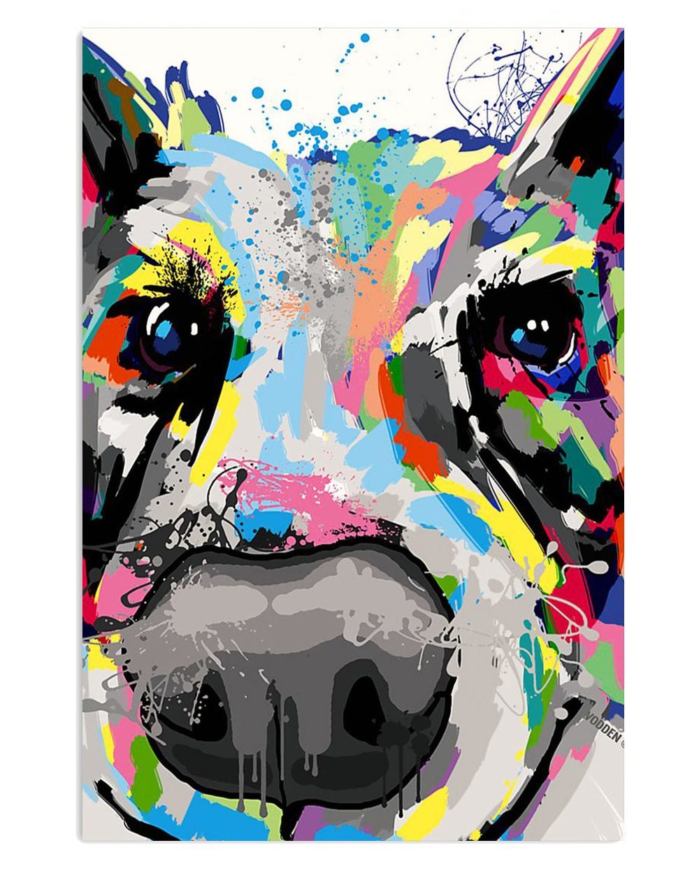 Cute Border Collie Dog Watercolor Dog Potrait Painting Gift For Merle Collie Lover Poster