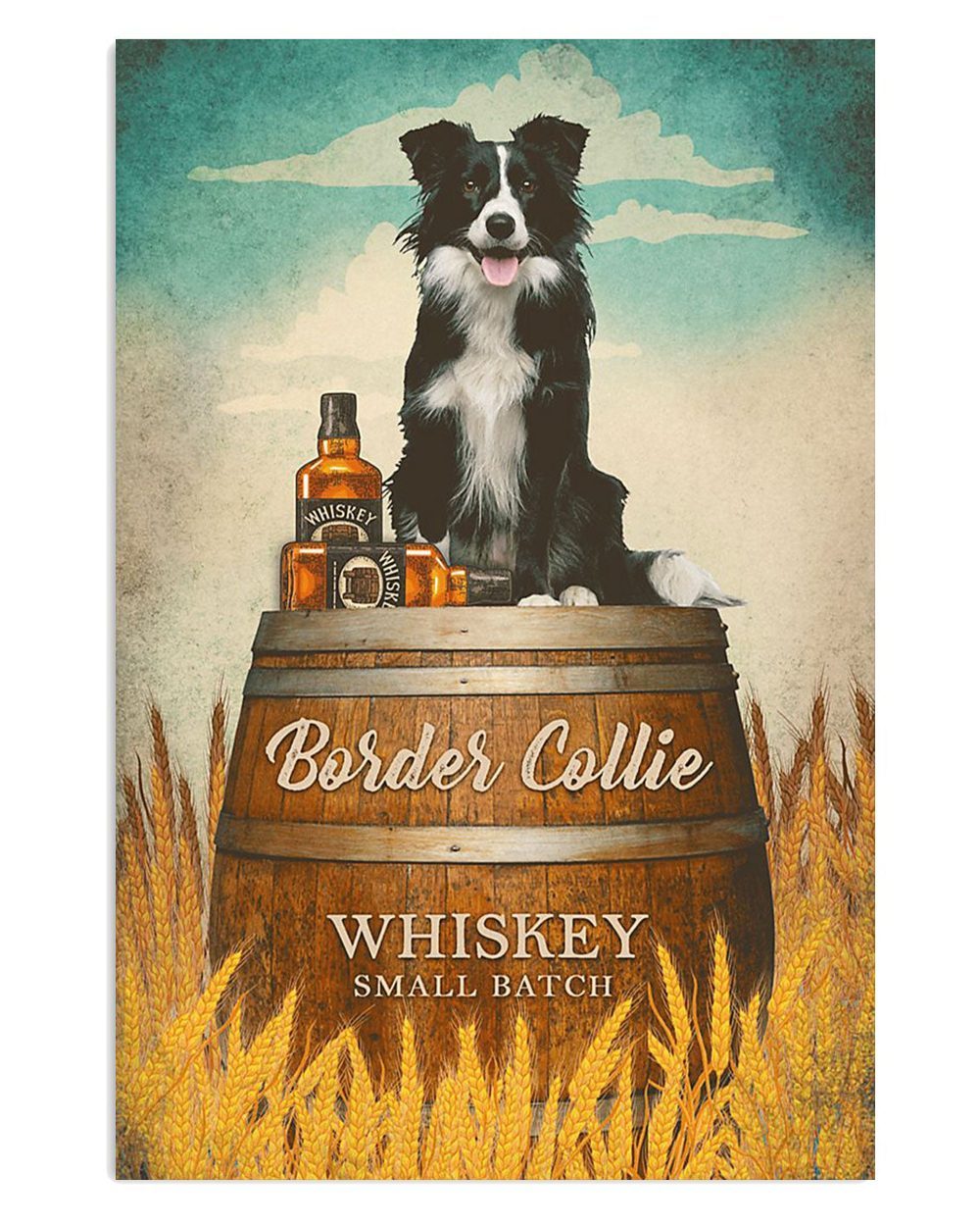 Cute Border Collie Dog Whiskey Collie Gift For Merle Collie Lover Poster