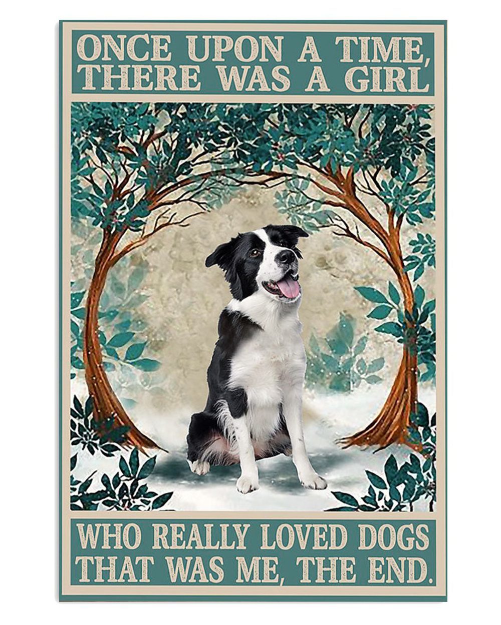 Cute Border Collie Dog Winter Dog Puppies Merle Collie Lover Poster