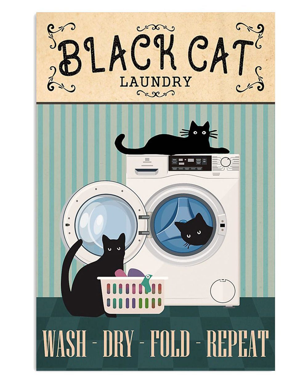 Cute Cat Funny Black Cat Laundry Cat Kitties Lover Poster