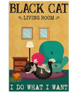 Cute Cat Funny Black Cat Living Cat Kitties Lover Poster