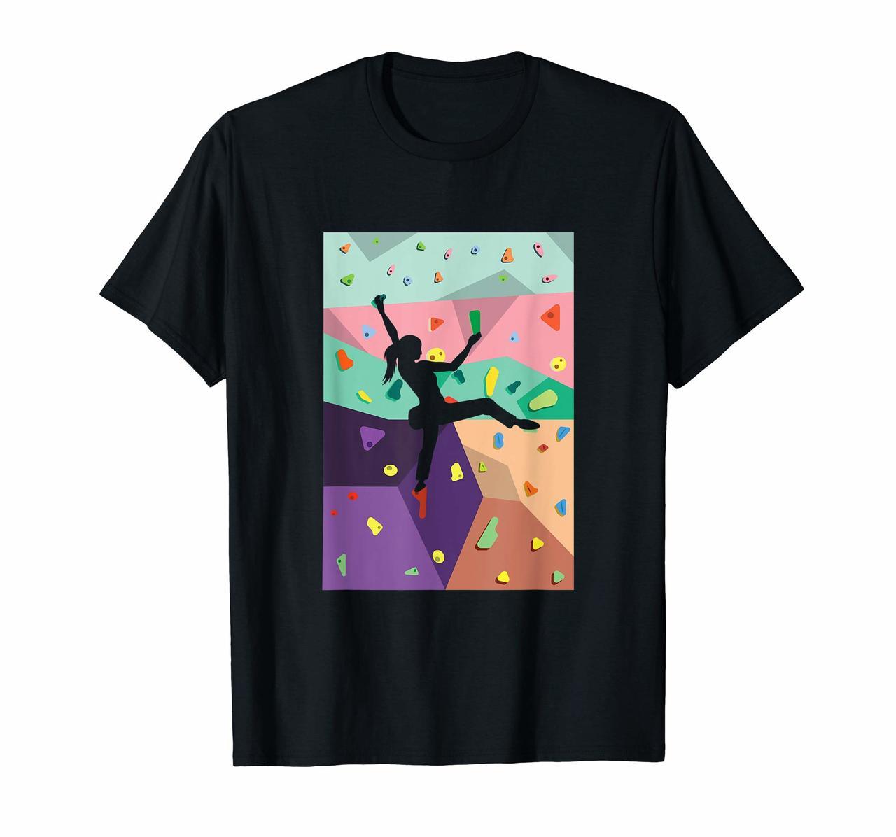 Cute Colorful Rock Climbing Bouldering Wall Climber T-Shirt Hoodies