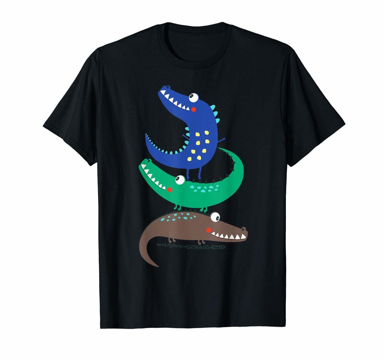 Cute Crocodile Brothers of 3 Cartoon Graphic Shirt  T-Shirt Hoodies