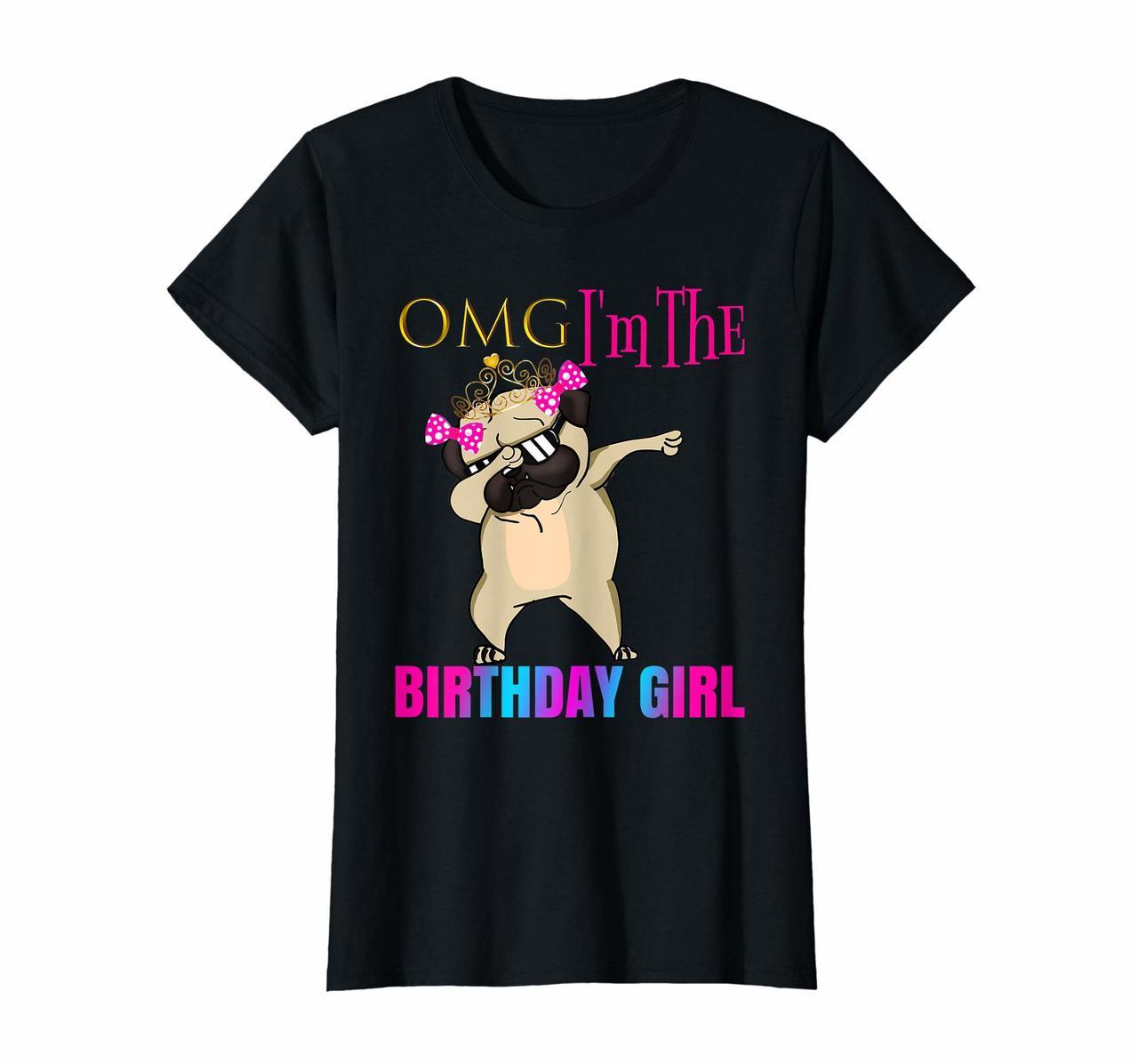 CUTE Dabbing Pug Birthday Girl Shirt Party Outfit Gift Hoodies