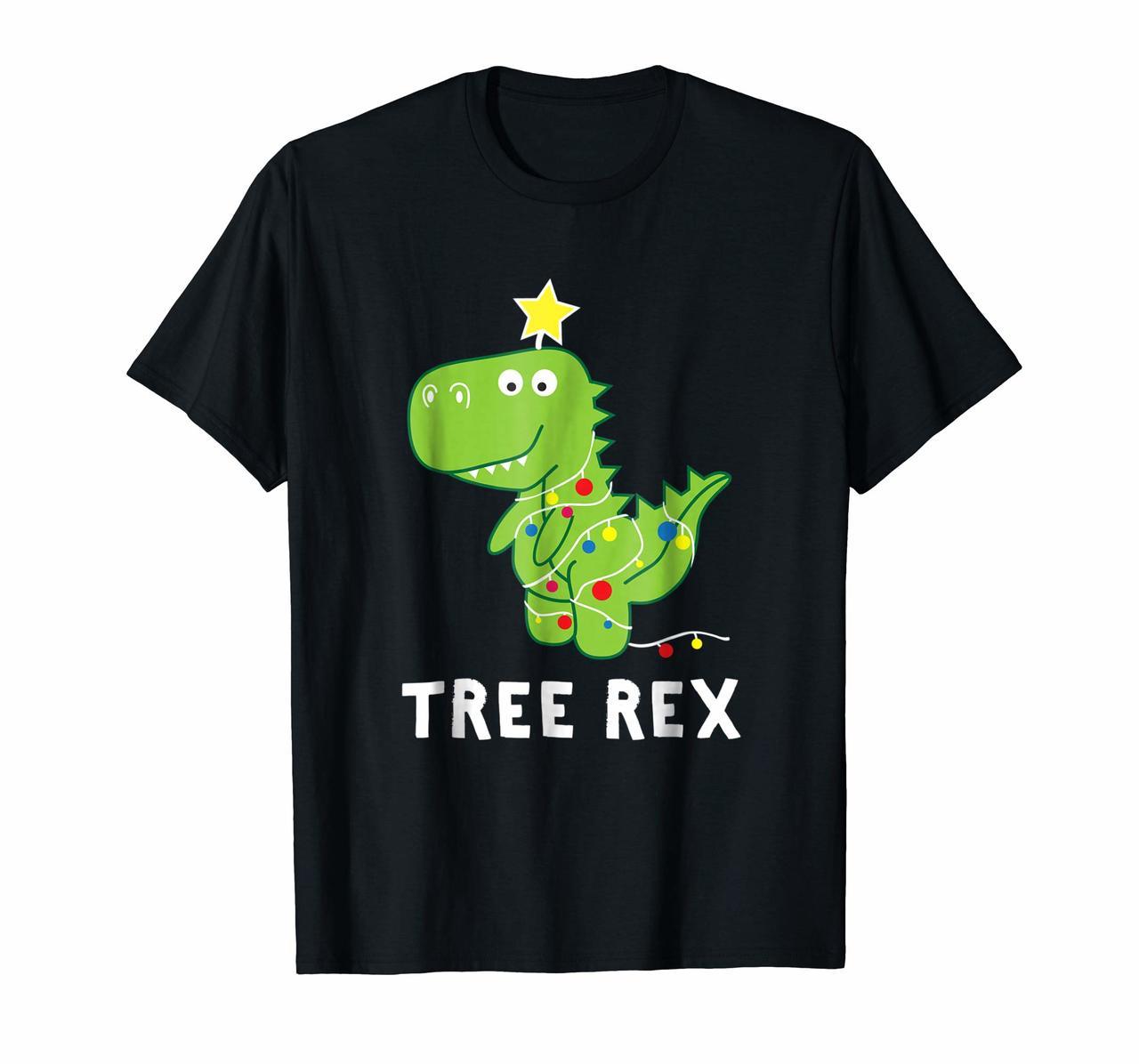 Cute Dinosaur Christmas Shirt Tree Rex Dinosaur Pun Tee Hoodies