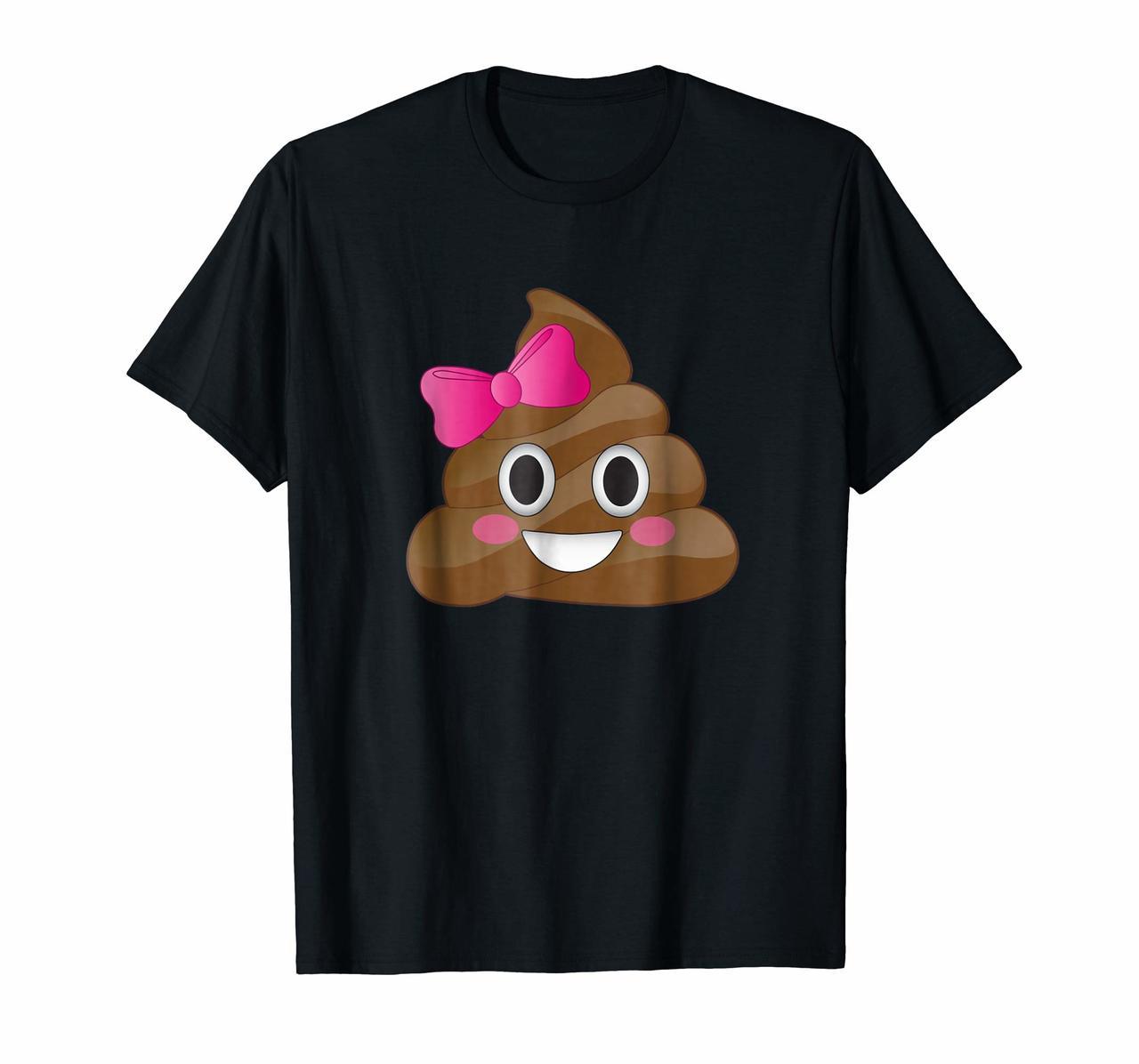 Cute Funny Emoji Pink Bow Cutie Poo T-Shirt - Poop Emoji Hoodies
