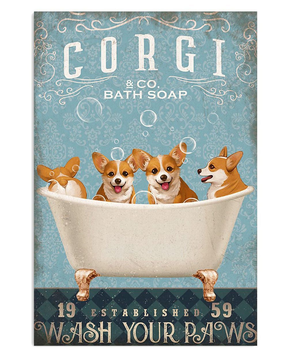 Cute Pembroke Welsh Corgi Dog Bath Soap Corgi Lover Poster