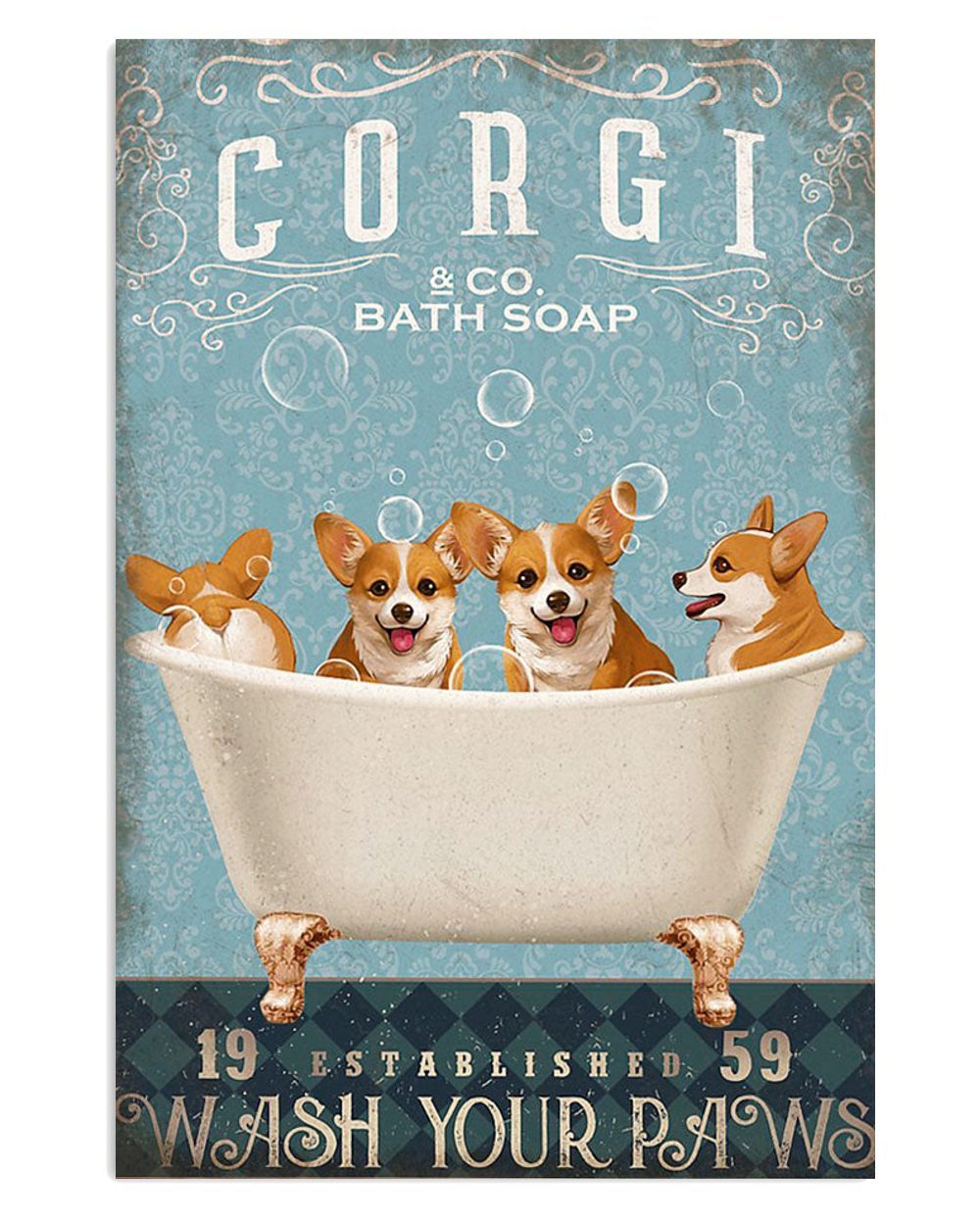 Cute Pembroke Welsh Corgi Prints Dog Bath Soap Corgi Lover Poster