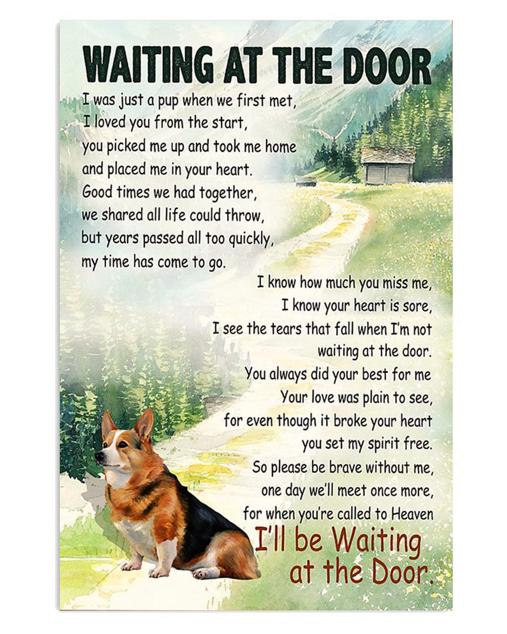 Cute Pembroke Welsh Corgi Prints Memorial Dog Corgi Lover Poster