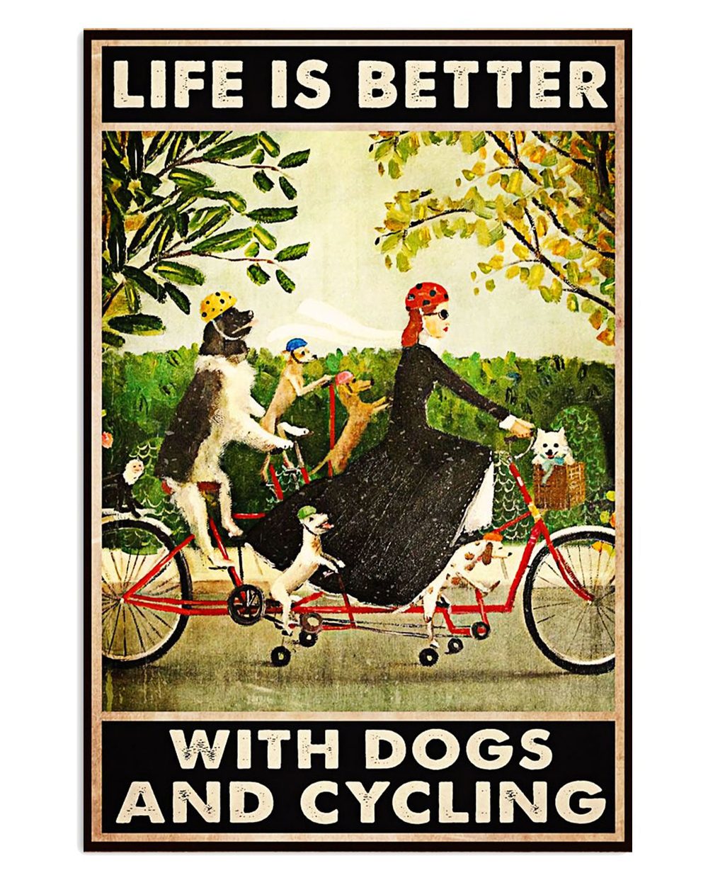 Cycling Mountain Biking Woman Loves Dogs And Cycling Cycler Poster