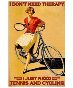 Cycling Mountain Biking Woman Loves Tennis And Cycling Cycler Poster