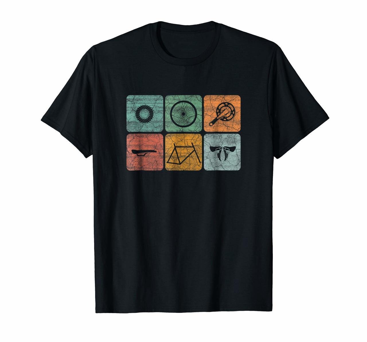 Cycling Tshirt Classic Vintage Style Bicycle Parts Shirt Hoodies