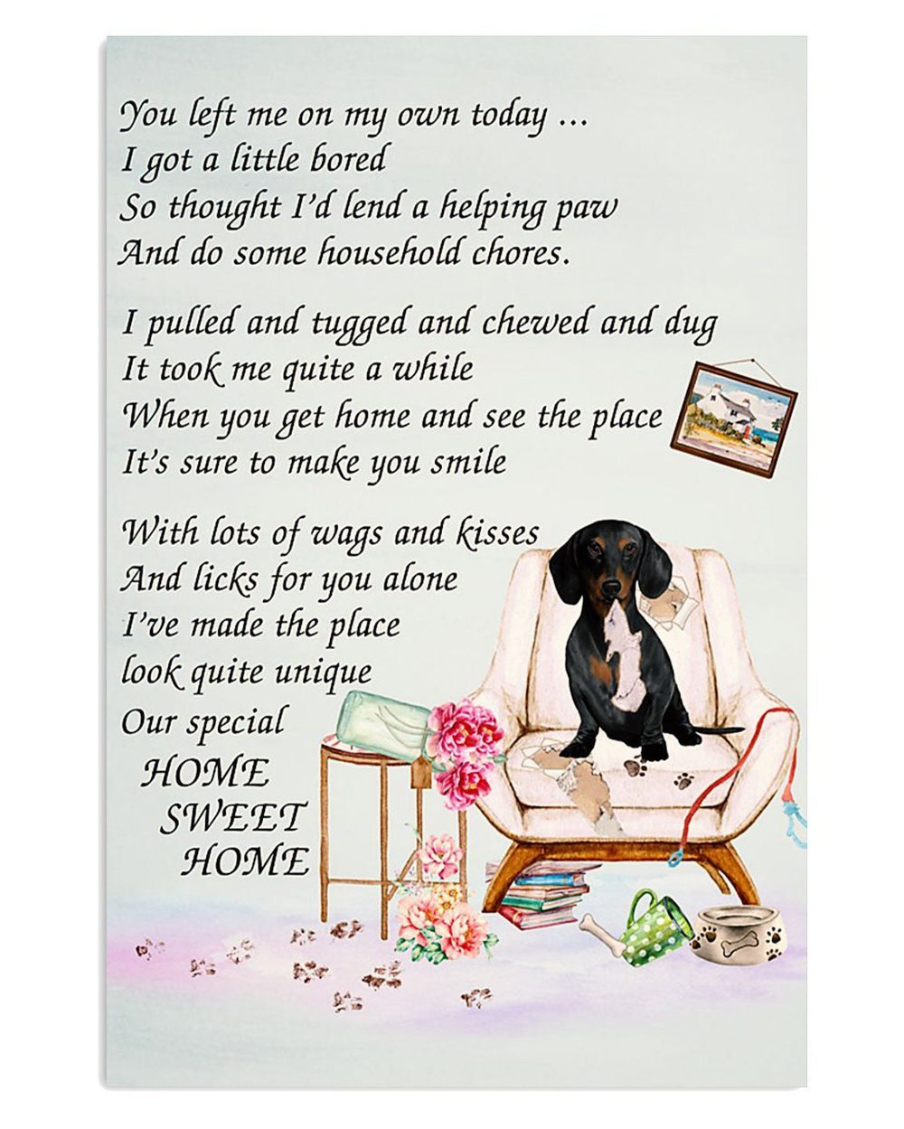Dachshund Home Sweet Home Gift For Dachshund Dog Puppies Lover Poster