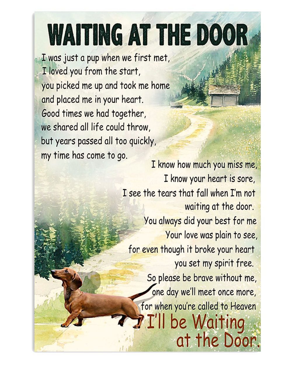 Dachshund Memorial Dachshund Gift For Dachshund Dog Puppies Lover Poster