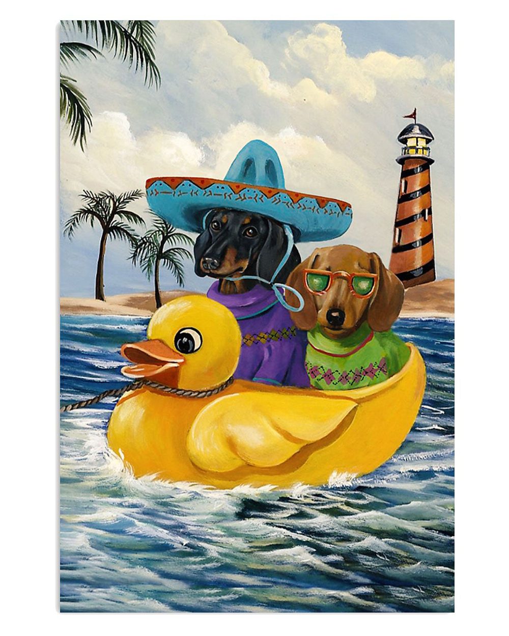 Dachshund Summer Beach Gift For Dachshund Dog Puppies Lover Poster