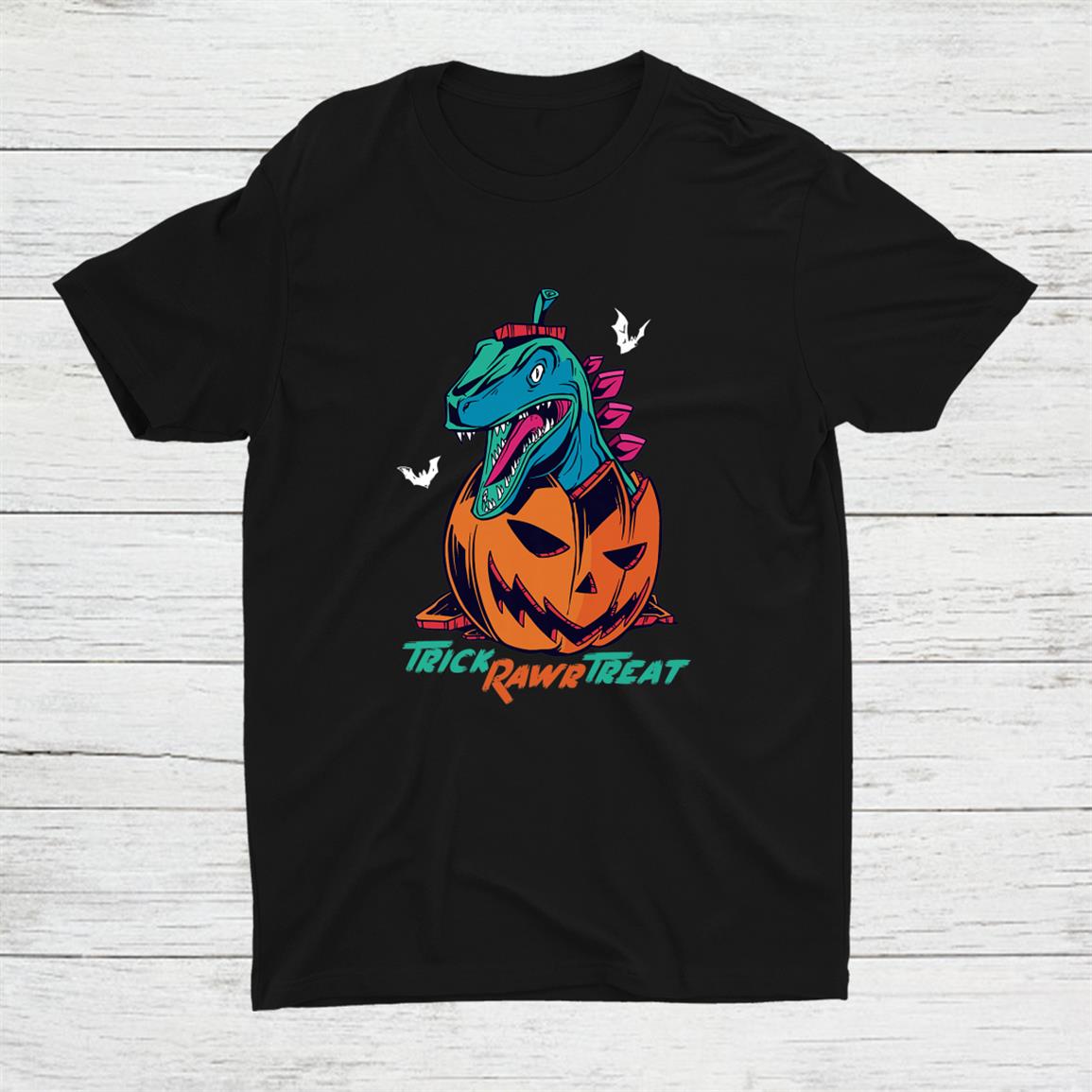Dinosaur Monster Jack O Lantern Pumpkin Trick Rawr Treat Shirt