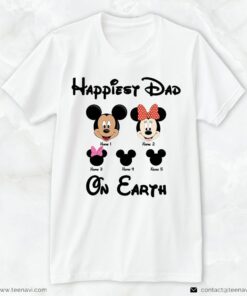 Disney Dad Shirt, Personalized Name Happiest Dad On EarthShirt