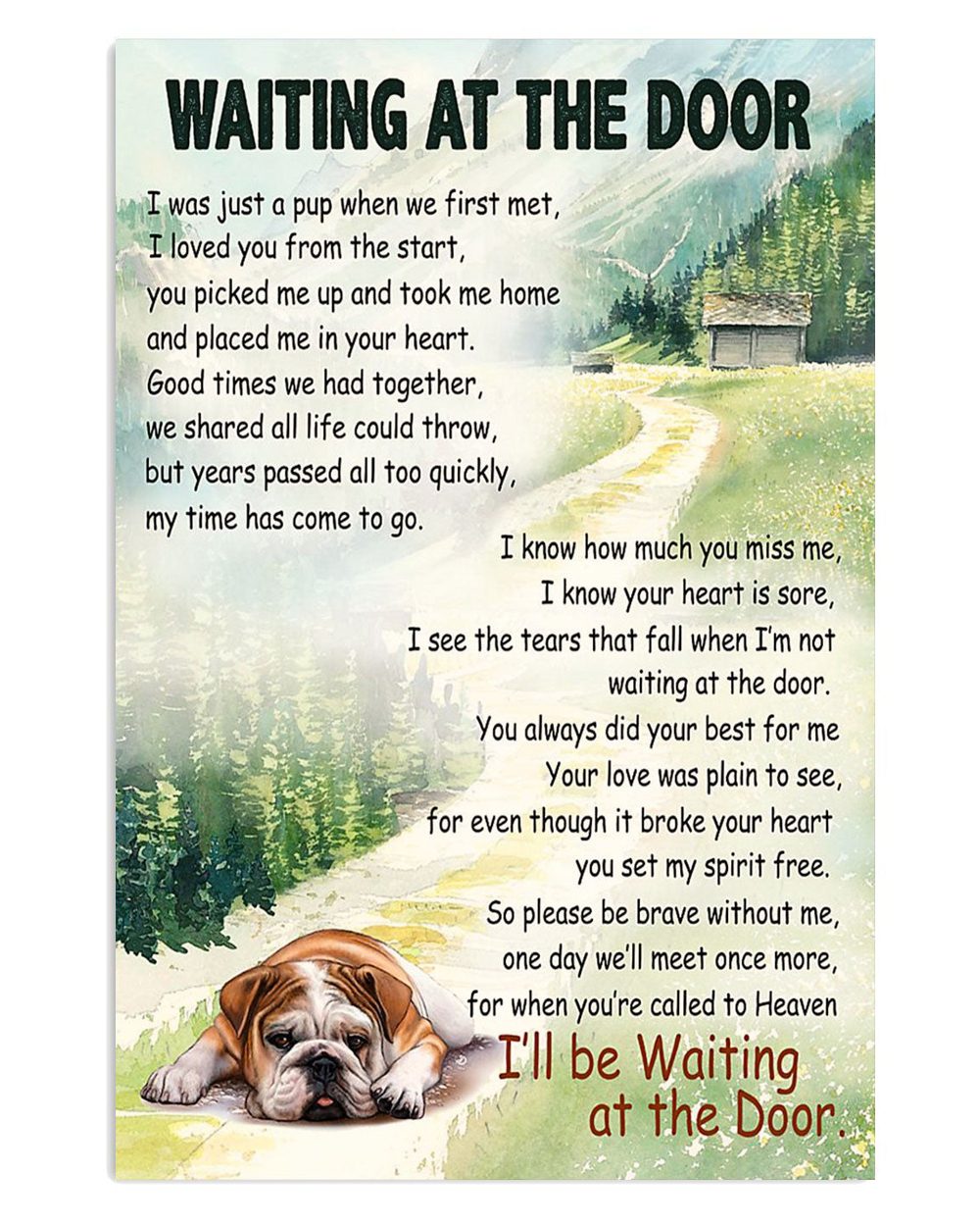 English Bulldog Bulldog Memorial Gift For British Bulldog Puppies Lover Poster