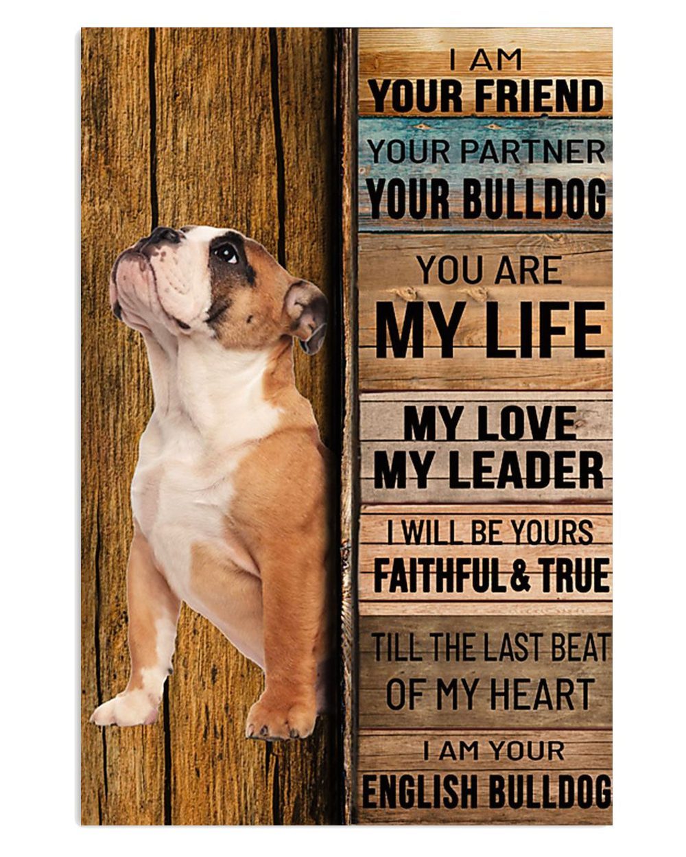 English Bulldog Your Friend Gift For British Bulldog Puppies Lover Poster