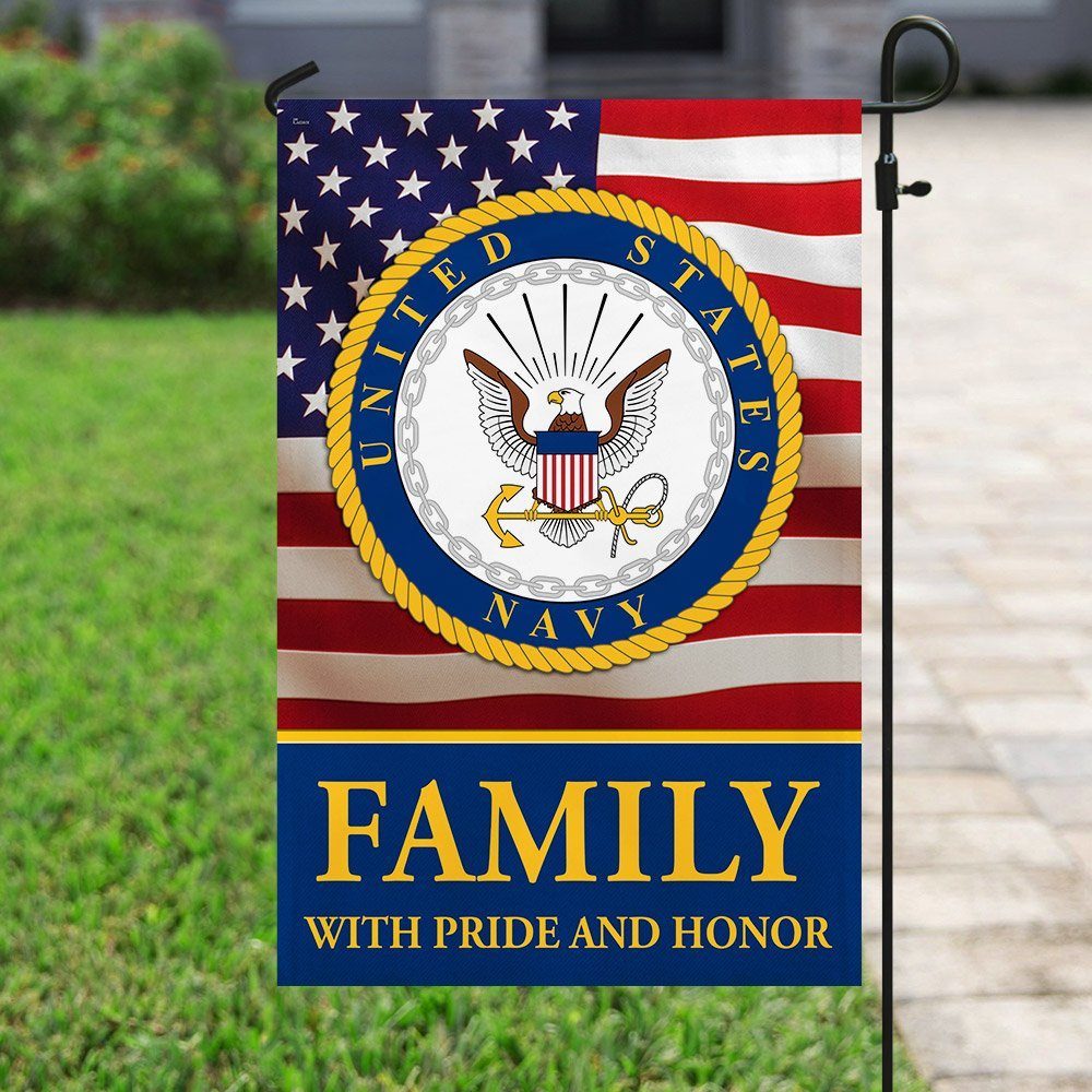 Family With Pride And Honor US Navy Garden Flag