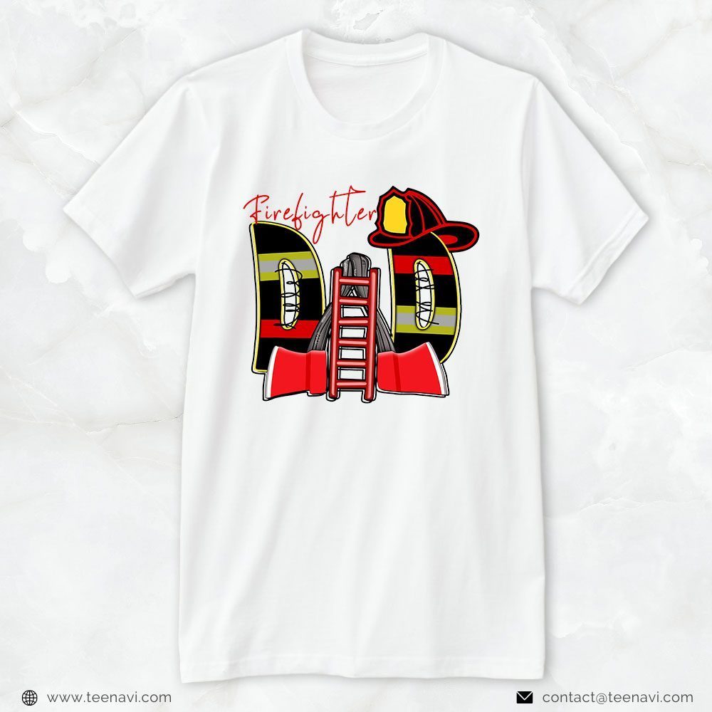 Firefighter Dad Shirt, Fire Equipment Proud To Be A Firefighter DadShirt