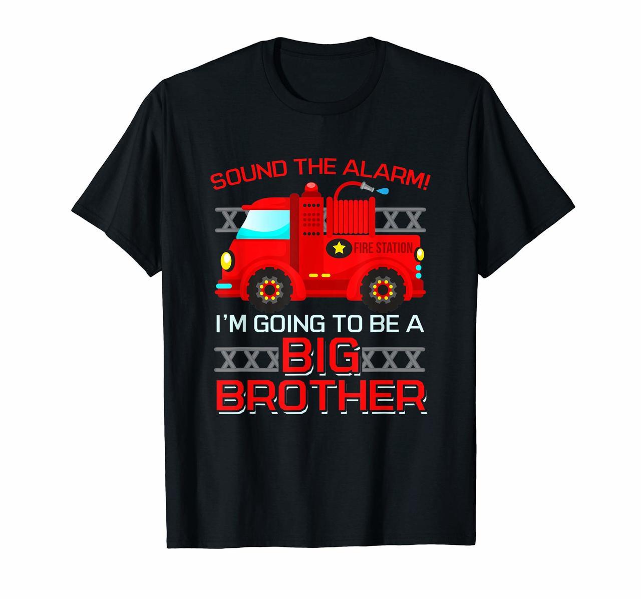 Firetruck Im Going To Be A Big Brother T-Shirt New Baby Hoodies