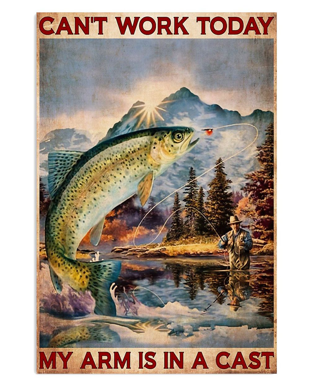 Fishing Cant Work Today Vintage Gift For Fisherman Poster