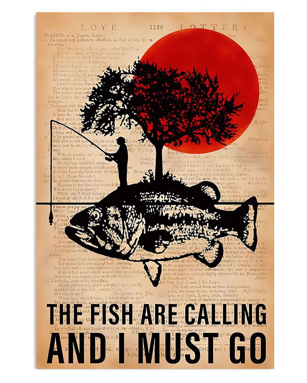 Fishing Fish Are Calling Vintage Gift For Fisherman Poster