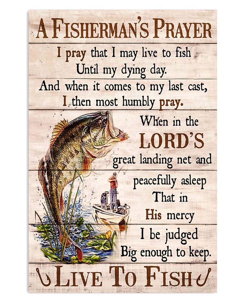 Fishing Fisherman's Prayer Vintage Gift For Fisherman Poster
