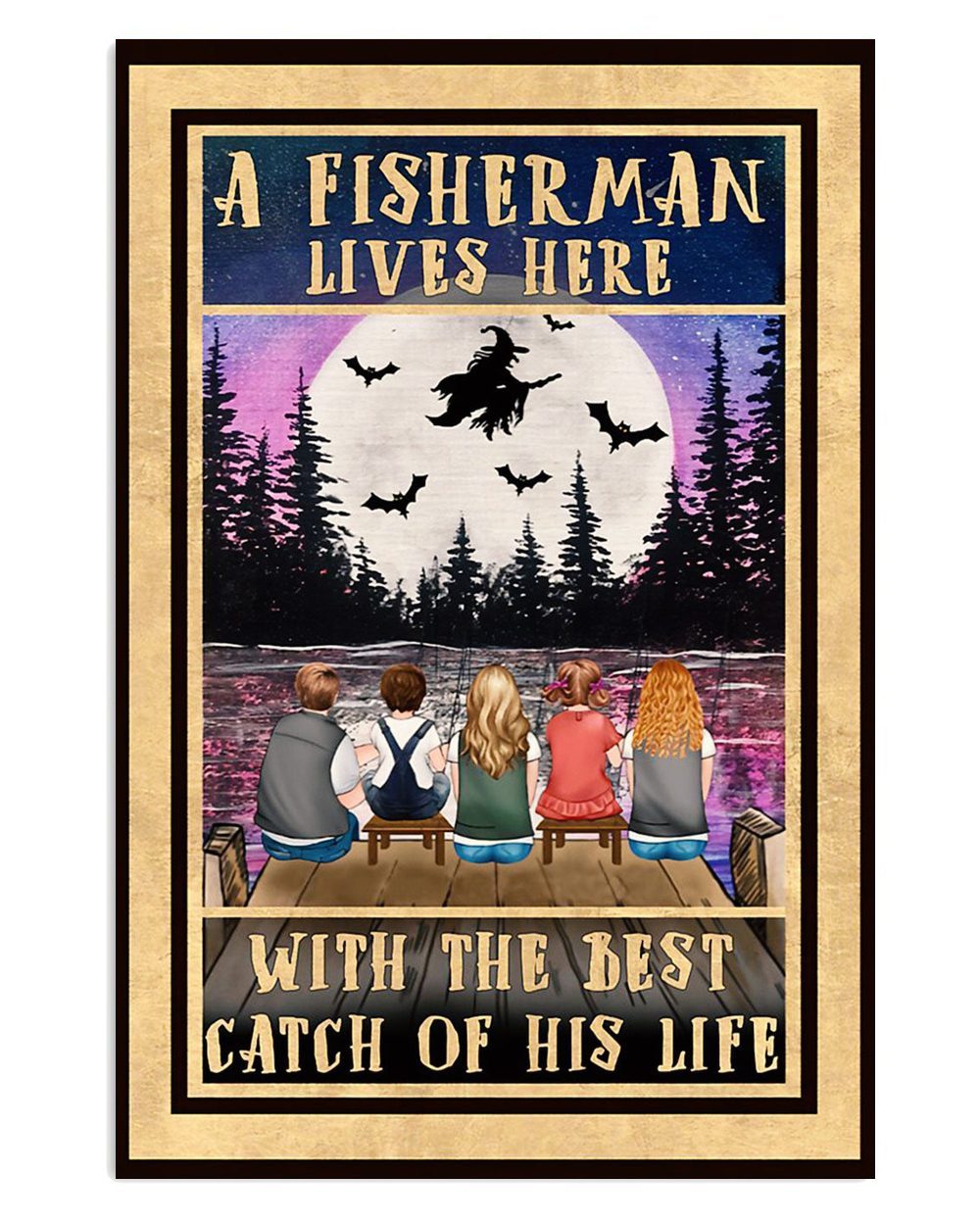 Fishing Fisherman Lives Here Vintage Gift For Fisherman Poster