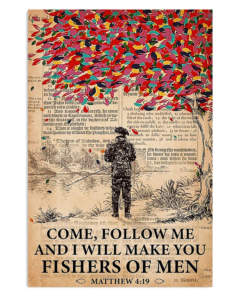 Fishing Fishers Of Men Vintage Gift For Fisherman Poster