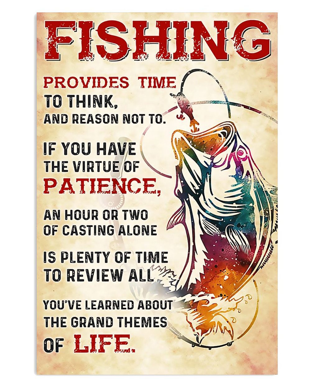 Fishing Fishing Provides Time Vintage Gift For Fisherman Poster