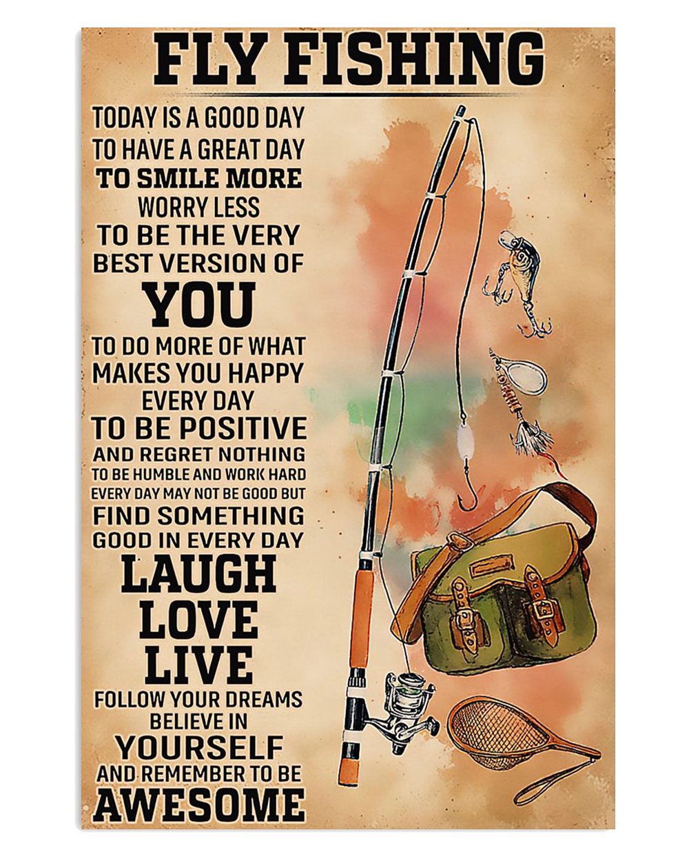Fishing Fly Fishing Vintage Gift For Fisherman Poster