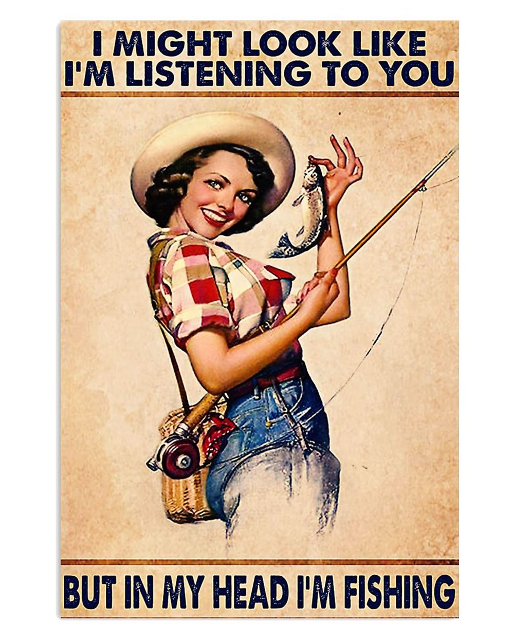 Fishing Funny Quote Fishing Vintage Gift For Fisherman Poster